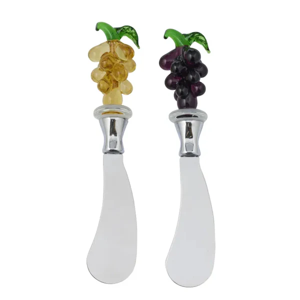 Vino Glass and Metal Spreaders - Set of 2