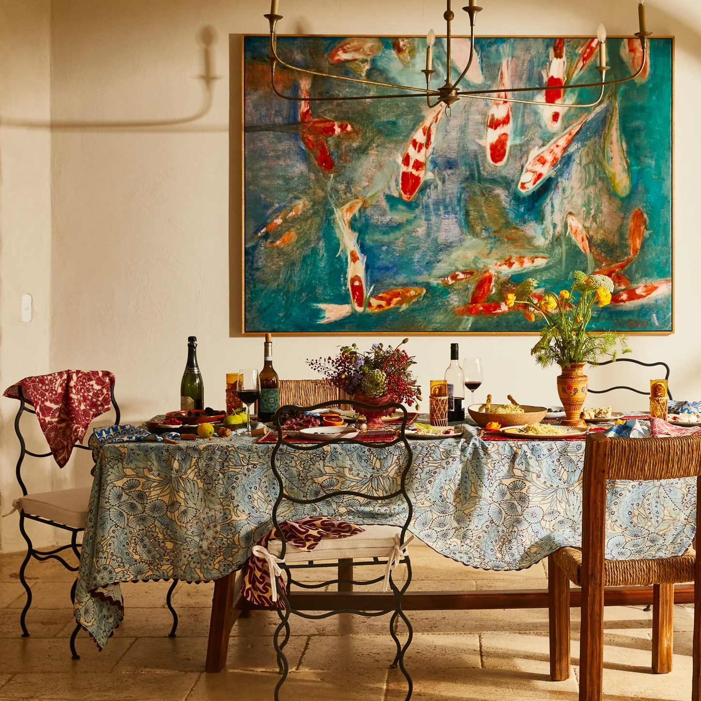 Lucia Tablecloth - Cerulean