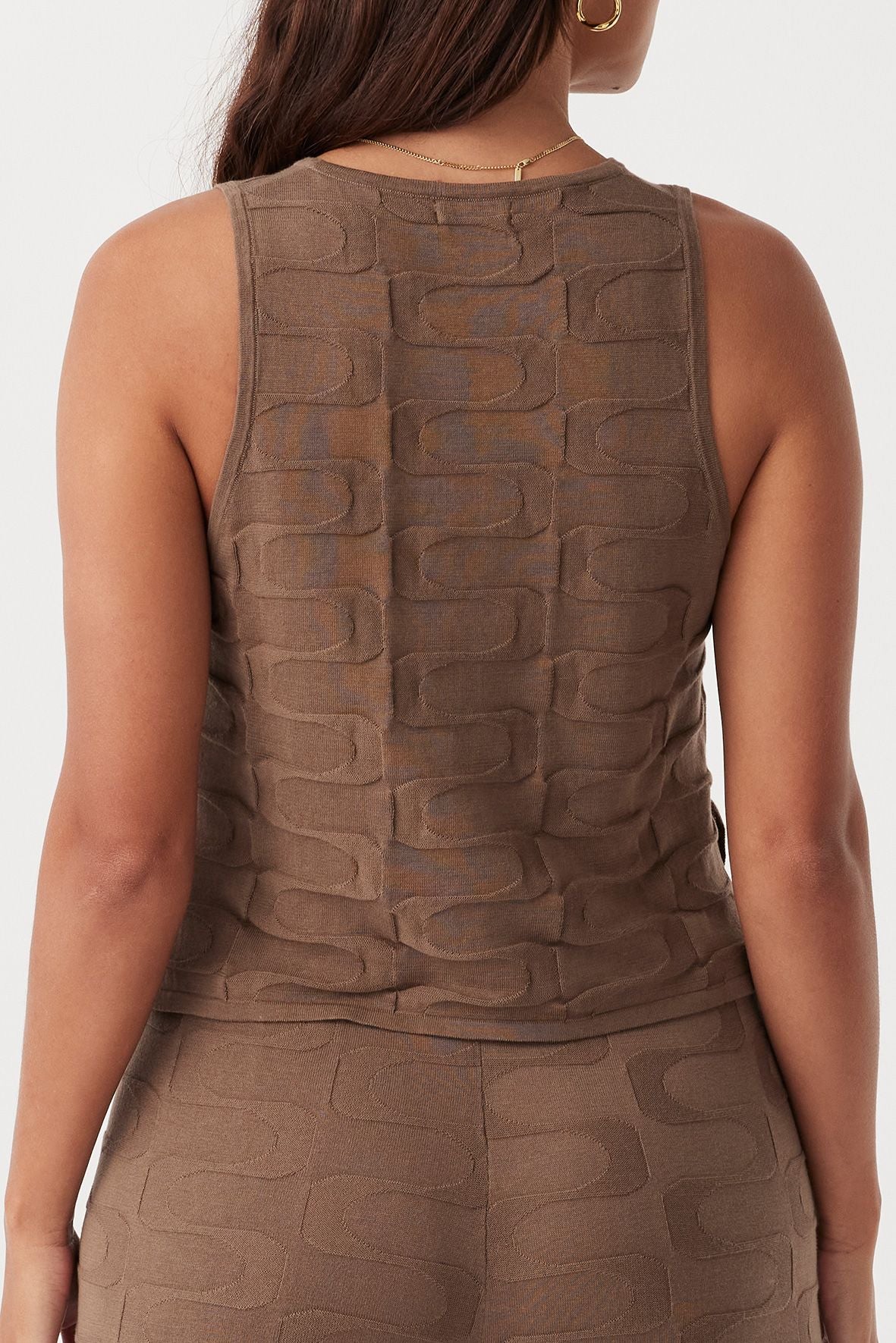 Lara Organic Cotton Tank - Cacao