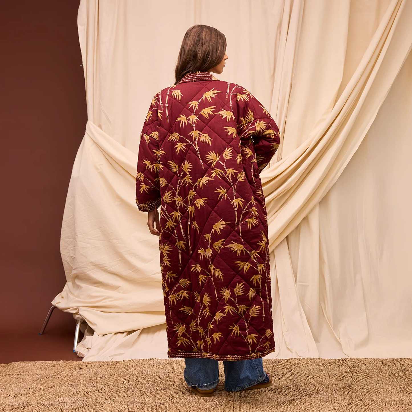 Aneta Quilted Robe - Rosewood