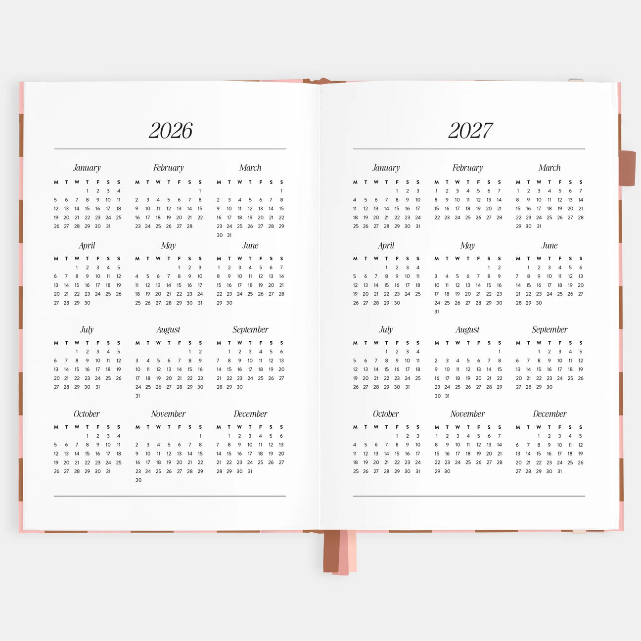 2026 A5 Horizontal Planner - Rose Check