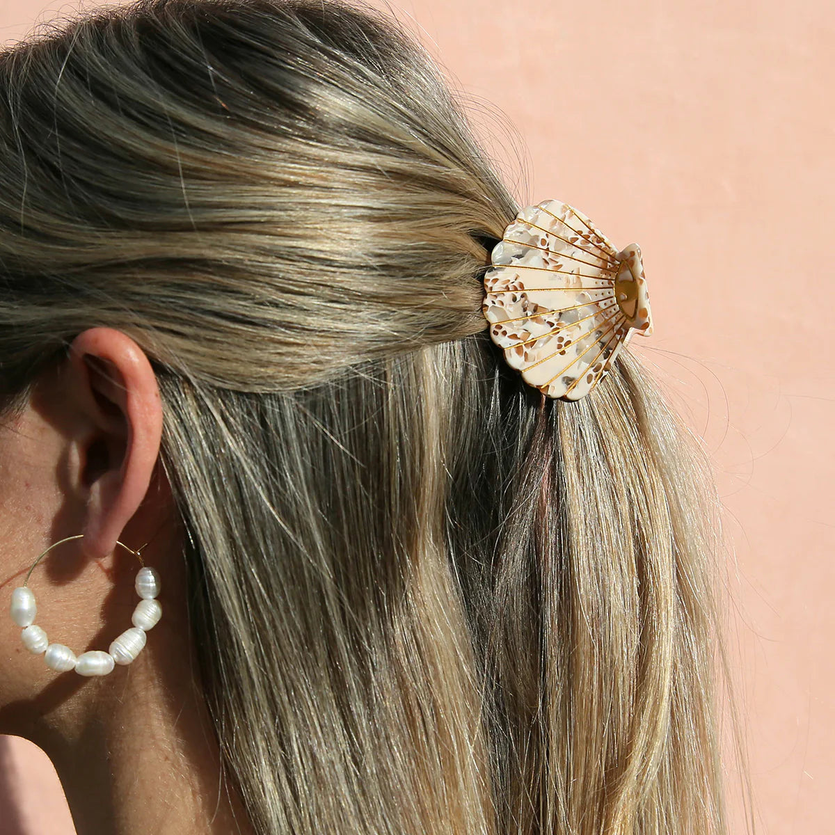 Shell Hair Clip - Honey Terrazzo