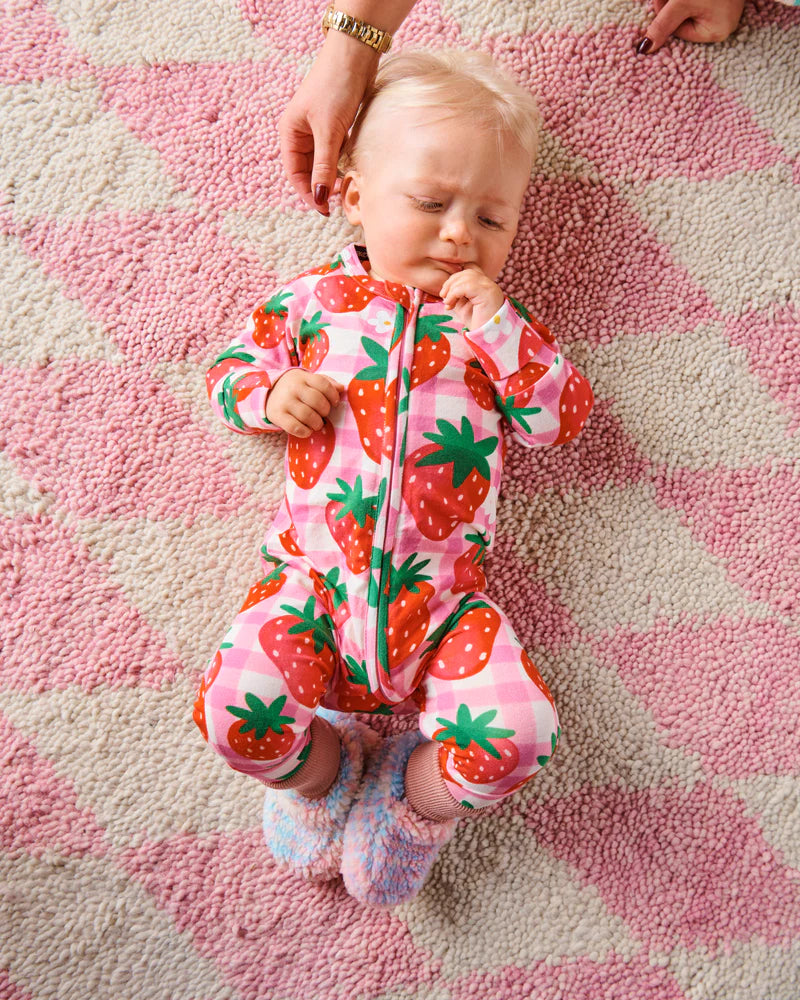 Strawberry Jam Long Sleeve Zip Romper