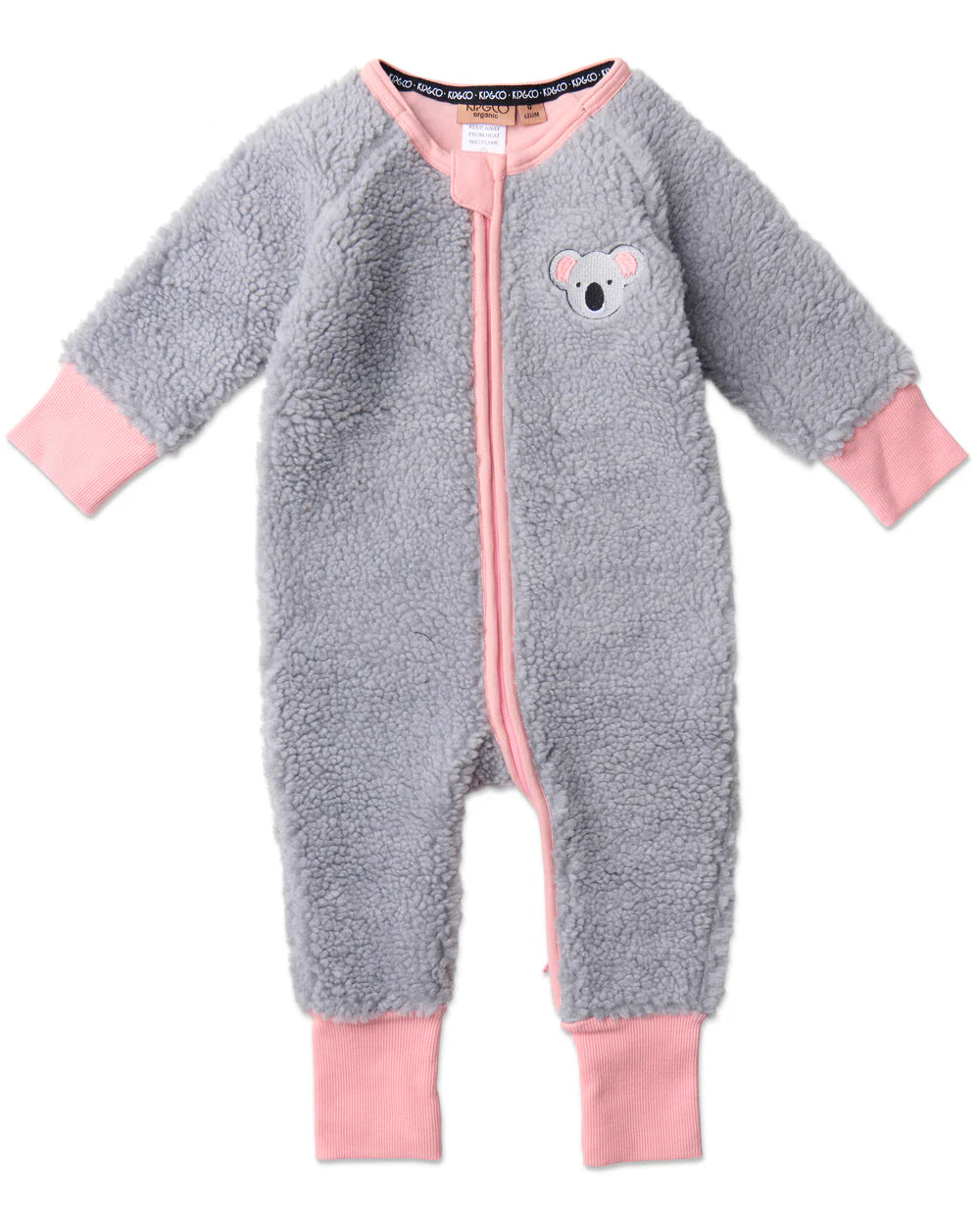 Koala Sherpa Long Sleeve Zip Romper