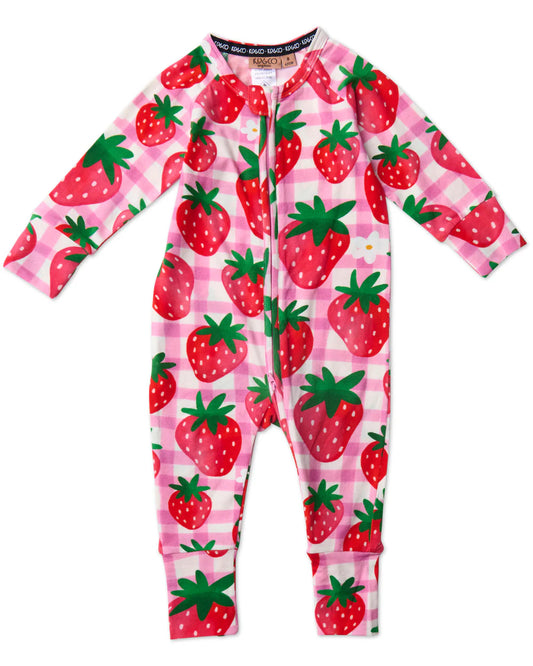 Strawberry Jam Long Sleeve Zip Romper