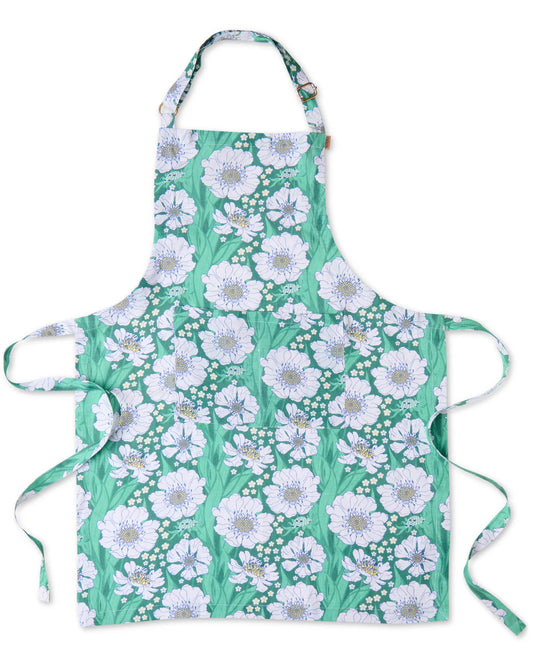 Tumbling Flowers Linen Apron