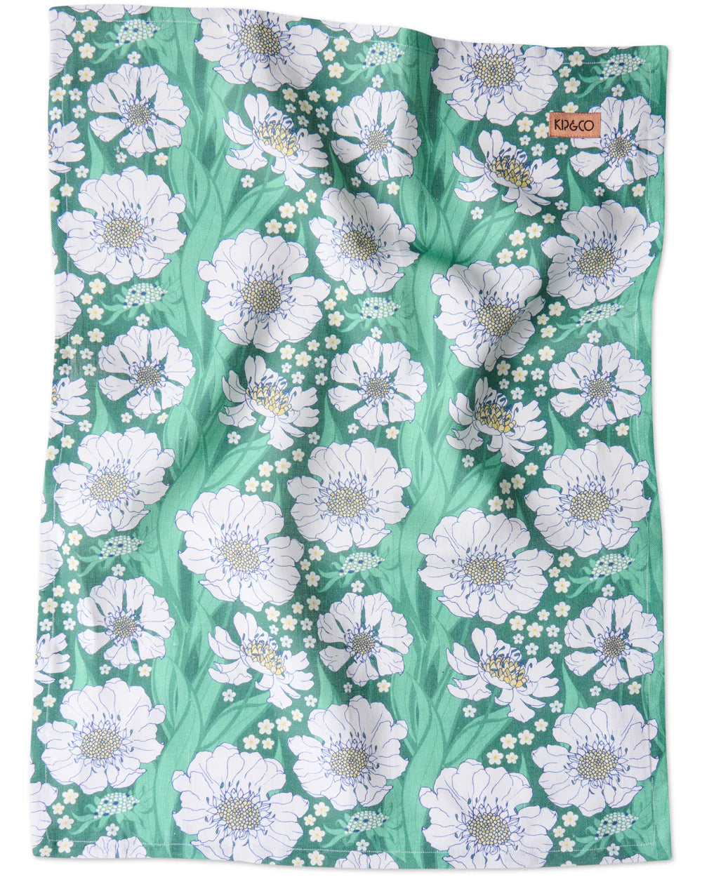 Tumbling Flowers Linen Tea Towel