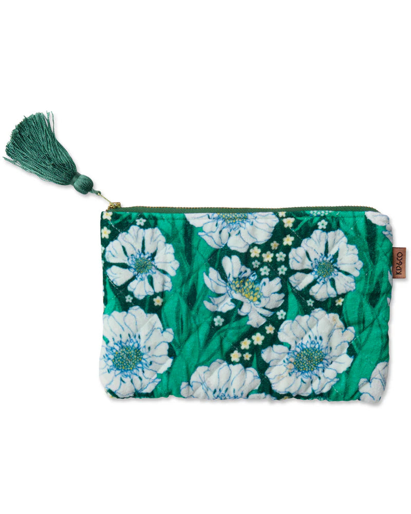 Tumbling Flowers Velvet Cosmetics Purse