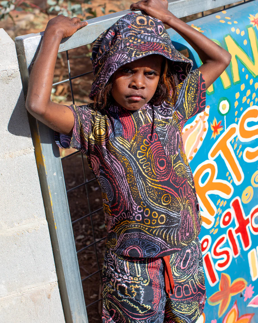 Tjala- Tukurpa Terry Bucket Hat - Kids