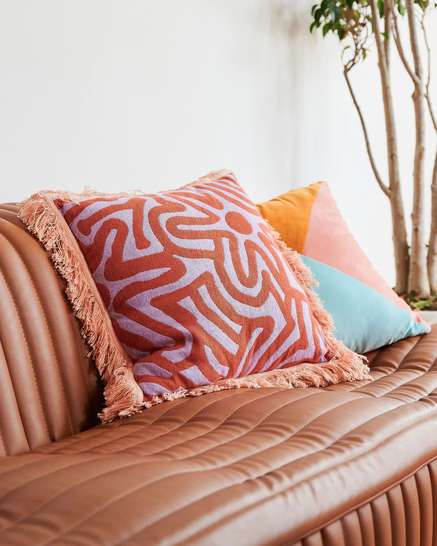 Kalaya Tjukurpa Rust Woven Cushion