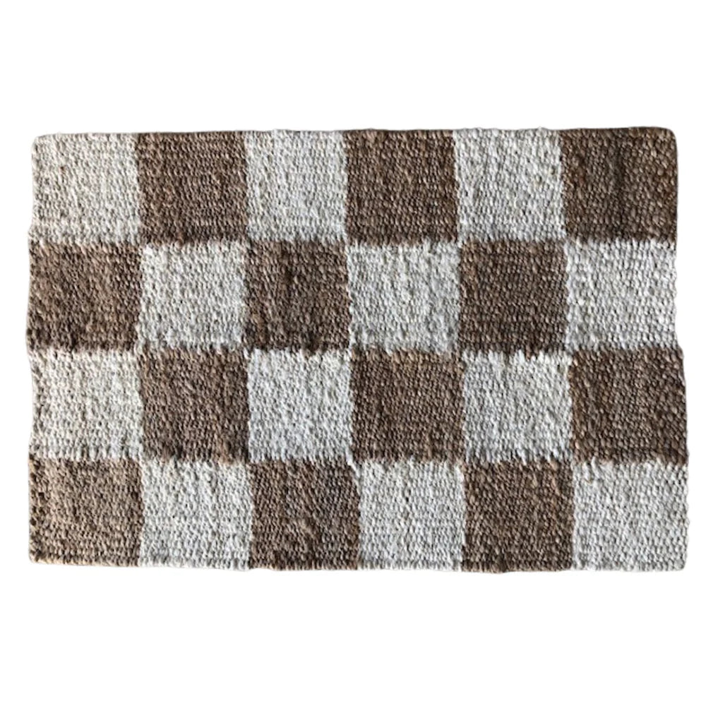 Jute Mat - Natural Checker