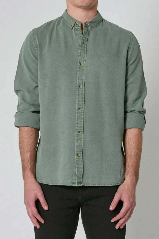 Men At Work Oxford Long Sleeve Shirt - Moss