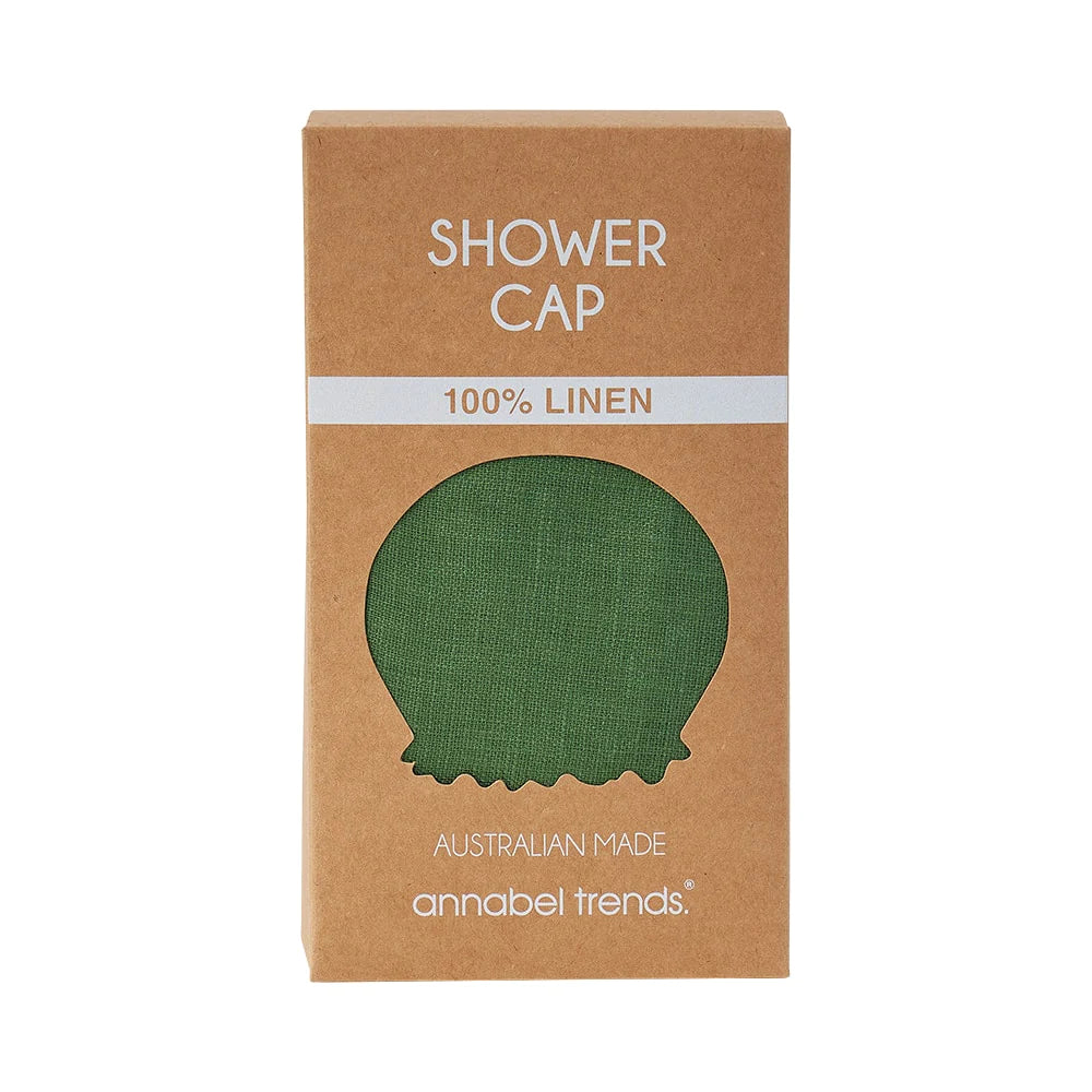 Linen Shower Cap - Bush Green