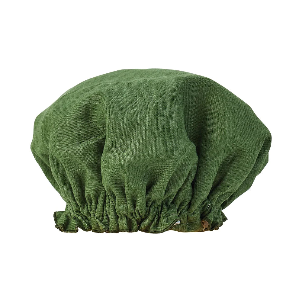 Linen Shower Cap - Bush Green