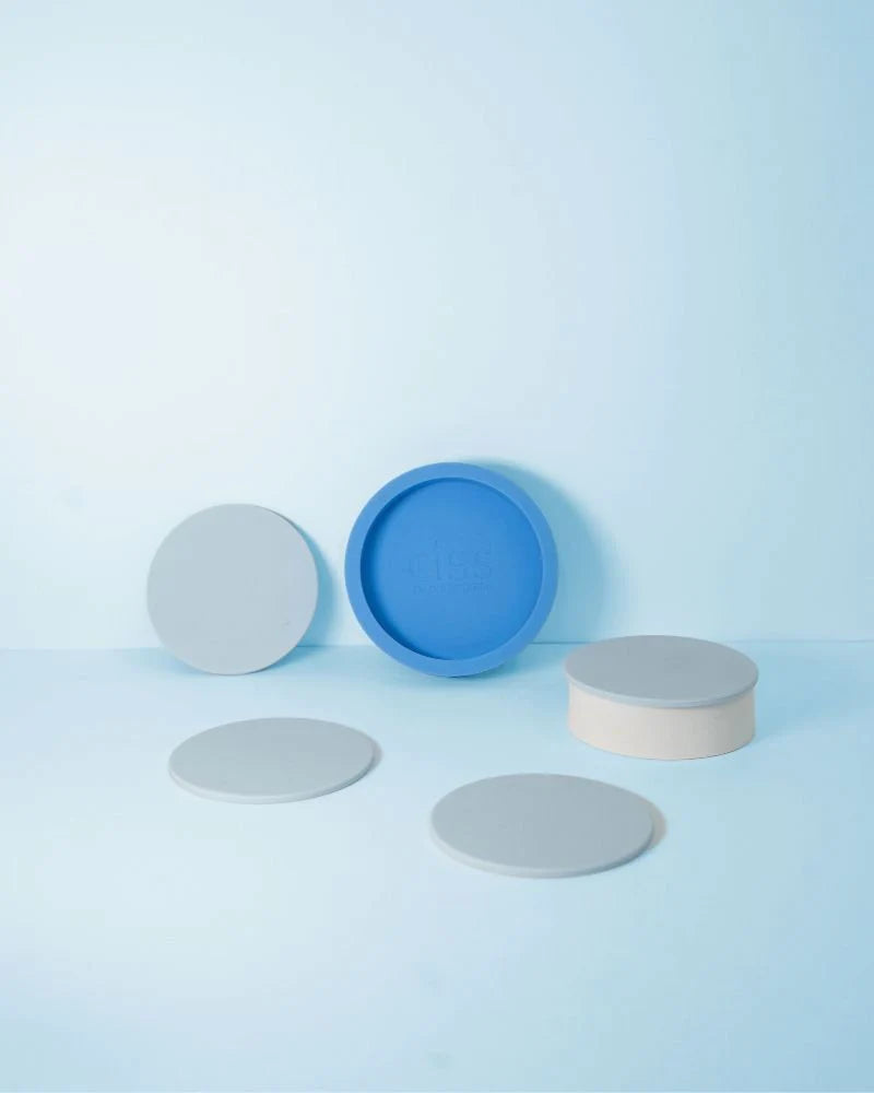 Unbreakable Silicone Coasters - Blue - Set of 4