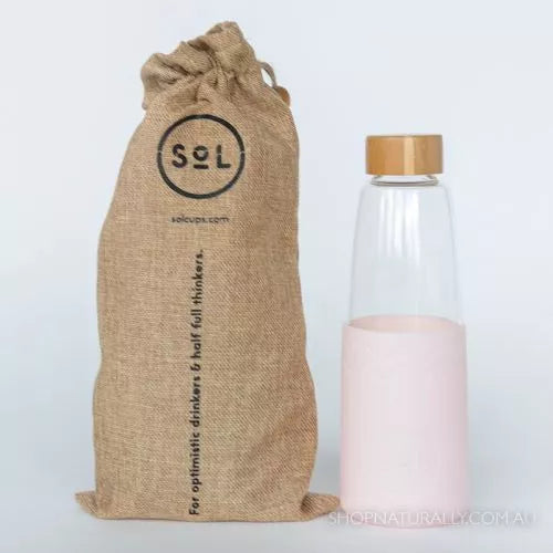 Handblown Reusable Glass Bottle - Perfect Pink