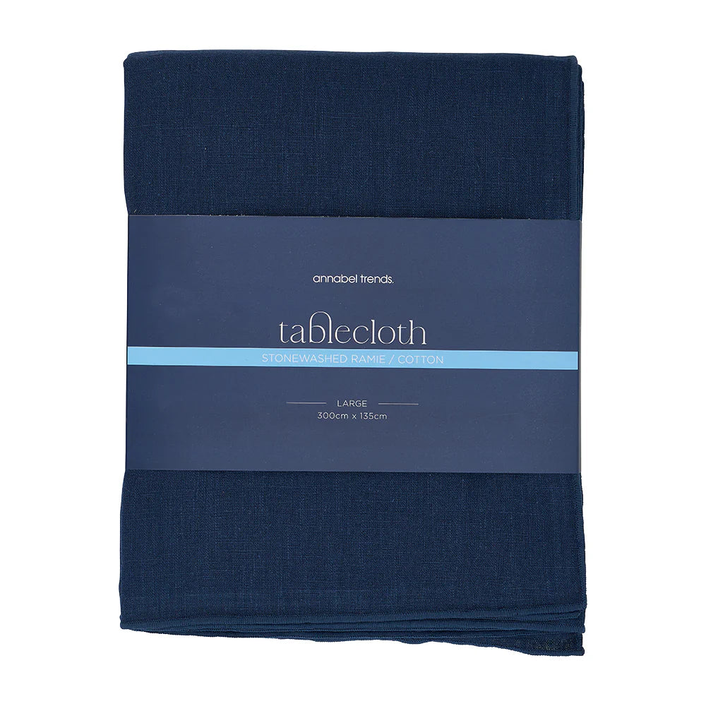 Tablecloth- Stonewashed - 300cm - Navy
