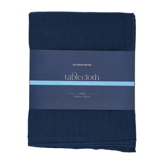 Tablecloth- Stonewashed - 300cm - Navy