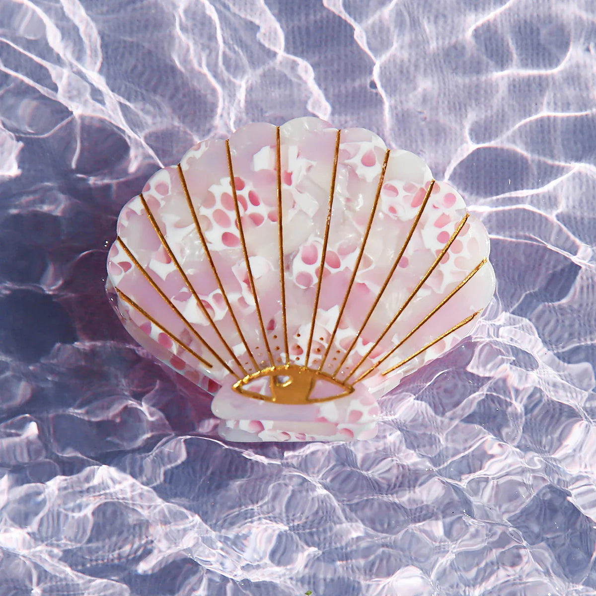 Shell Hair Clip - Rose Pink Quartz