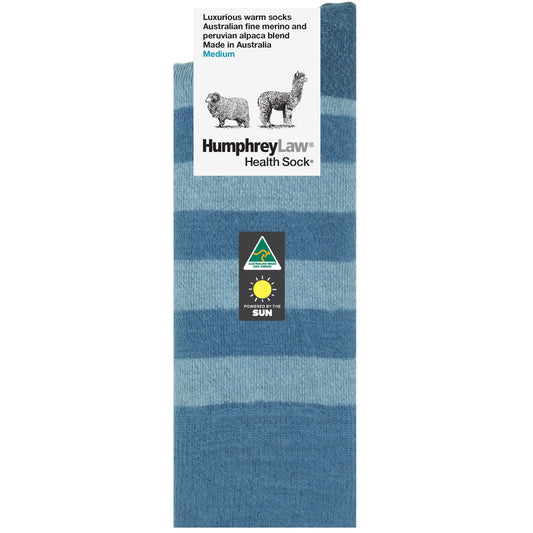 Midweight Merino Alpaca Blend Striped Health Sock® - Large