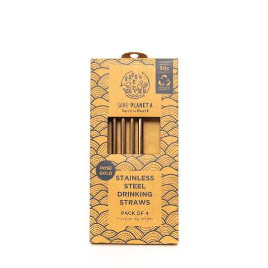 Rose Gold Drinking Straws 4pk