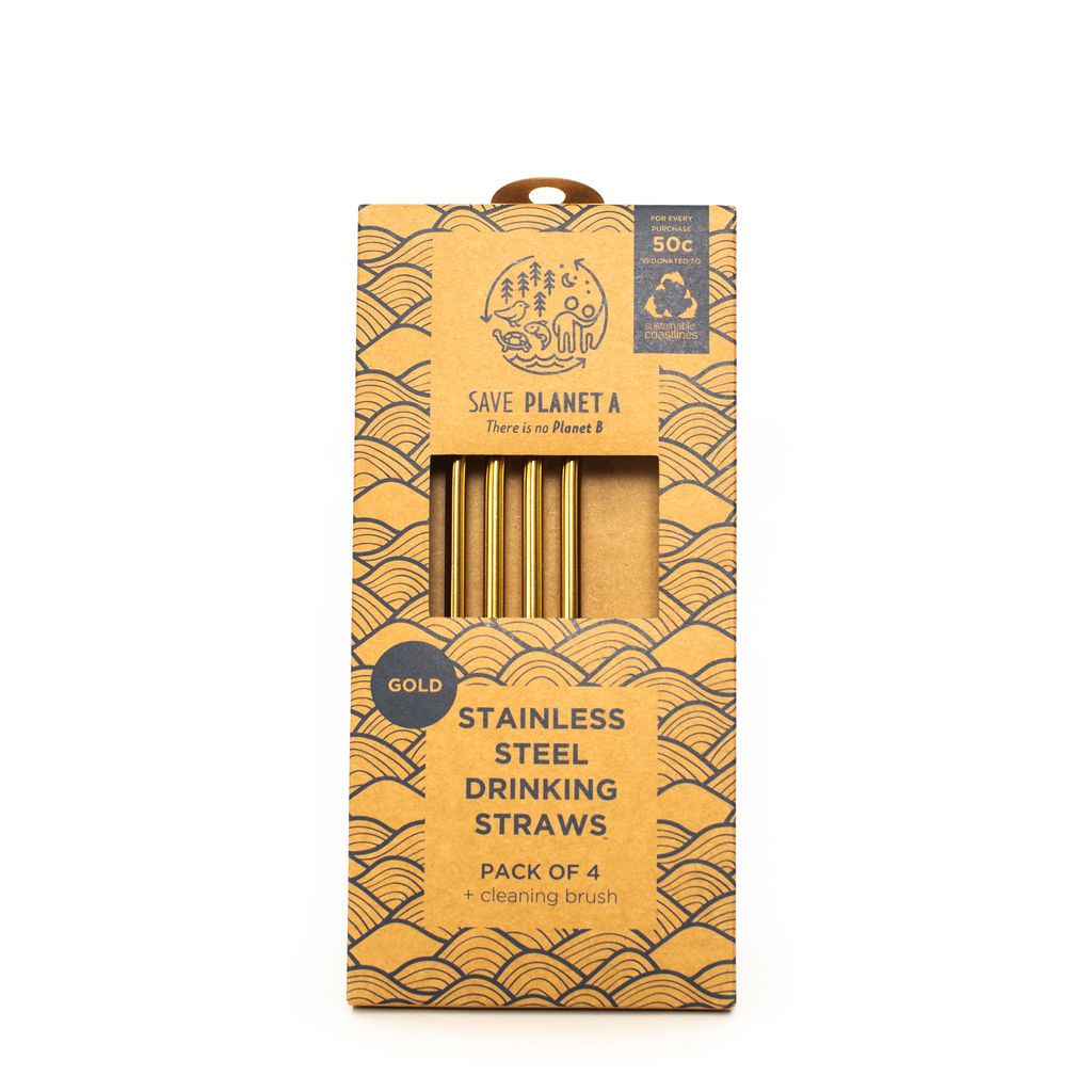 Gold Drinking Straws 4pk