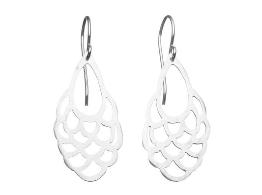 Frill Earrings - Matte Silver