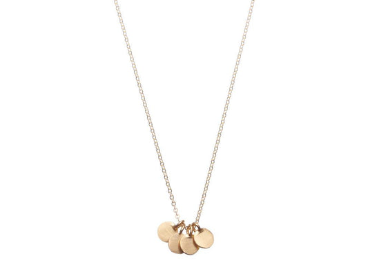 Tiny Coin Necklace - Matte Gold