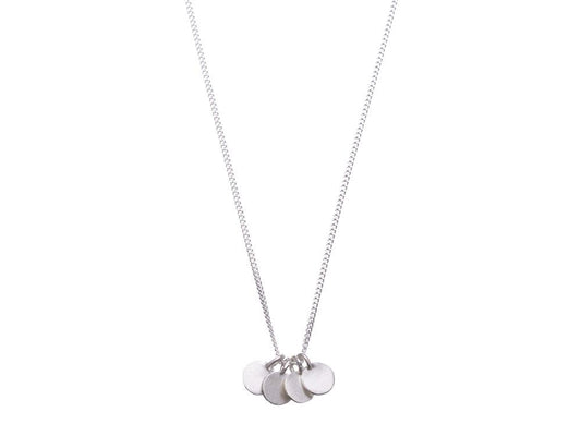 Tiny Coin Necklace - Matte Silver