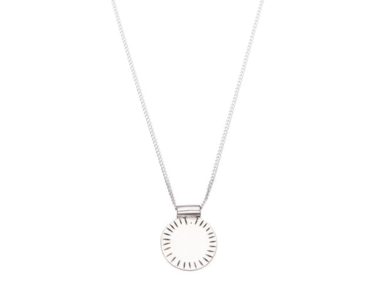 Sun Disc Necklace - Silver