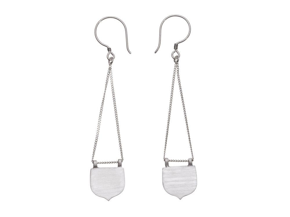 Moroccan Window Earrings - Silver