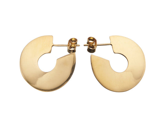 Wave Hoop Earrings -  Matte Gold