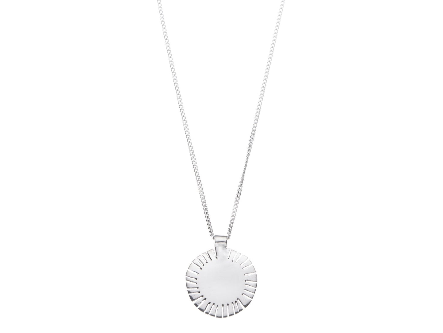 Sol Sun Slit Necklace - Silver Polished