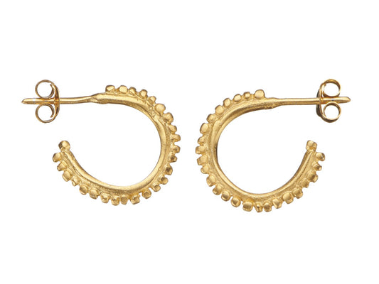 Small Flora Halo Hoop Earrings - Matte Gold