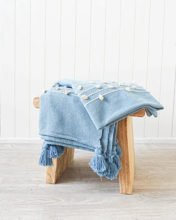 Pulled Tufted Throw - Hiroshi - Dark Denim - 125x150