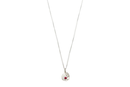 Mini Pharaoh's Ruby Necklace - Silver