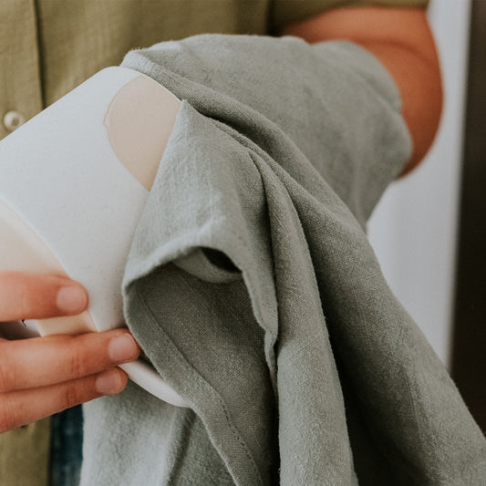 Stonewashed Tea Towel - Sage