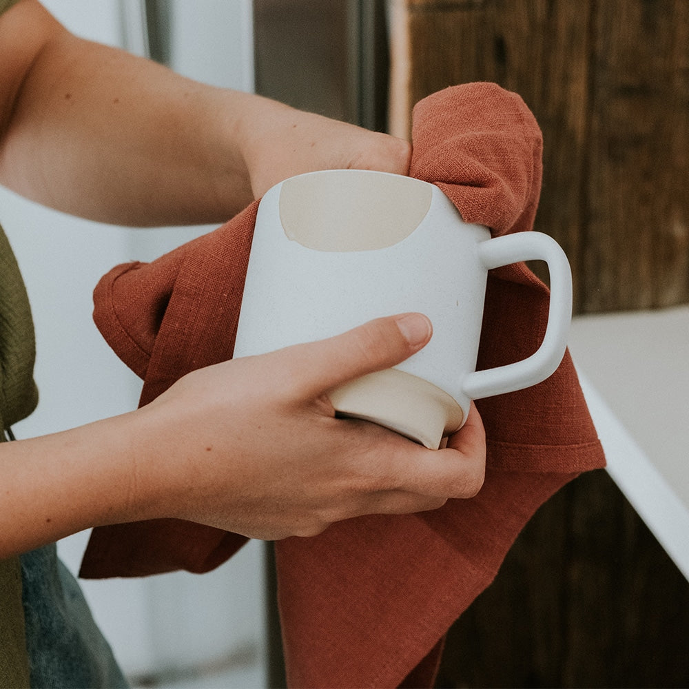 Stonewashed Tea Towel - Terracotta