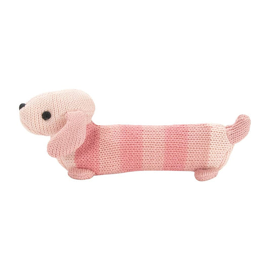 Knit Hand Rattle - Dachshund