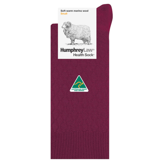 Quilted Fine Merino Wool Ladies Health Sock® - Various Colours