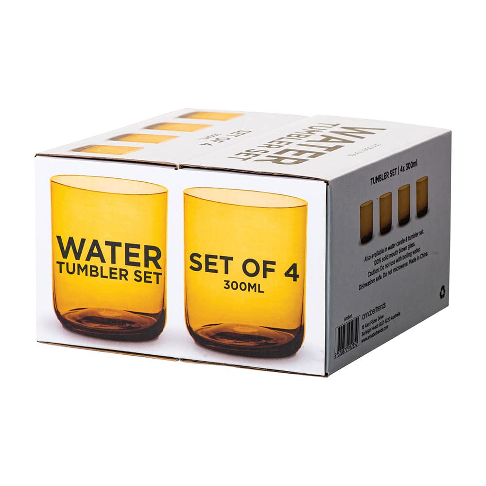 Water Tumbler Set of 4 - Amber