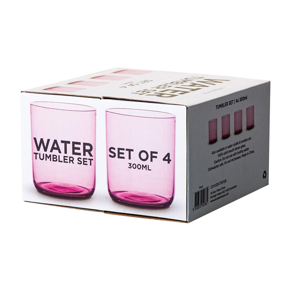 Water Tumbler Set of 4 - Plum