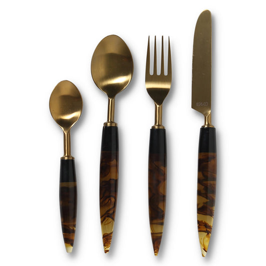 Smokey Amber Cutlery Set Of 8