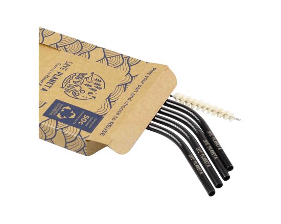 Black Drinking Straws 4pk