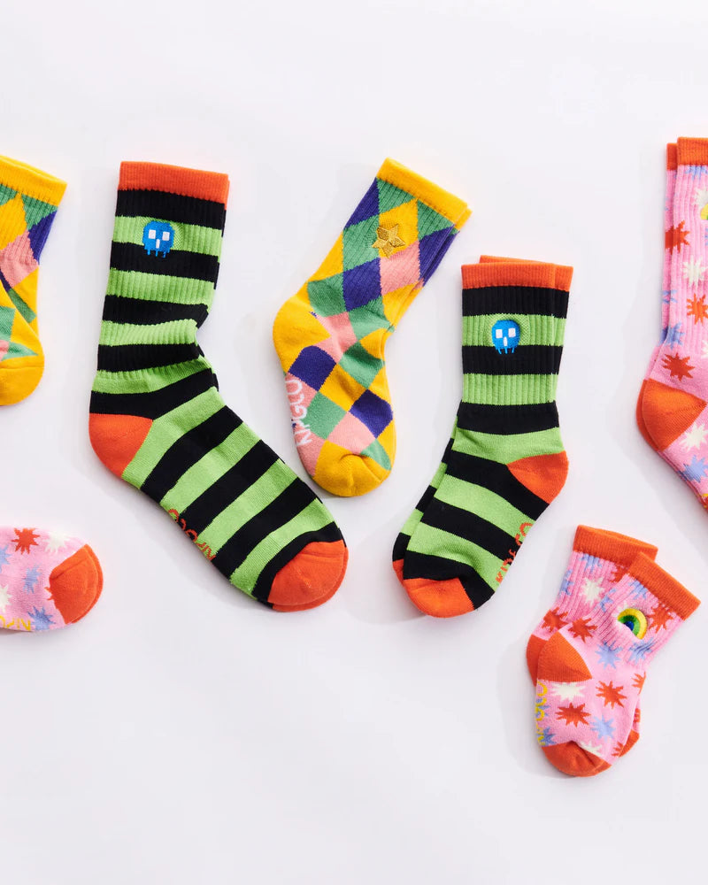 Harlequin Party Socks 2-4Yrs