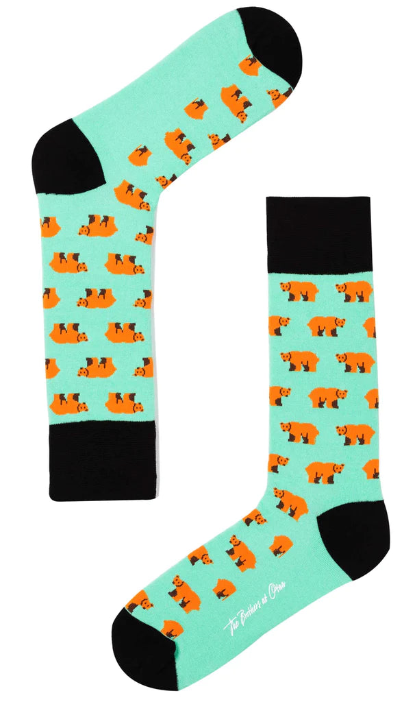 Mint American Bear Socks