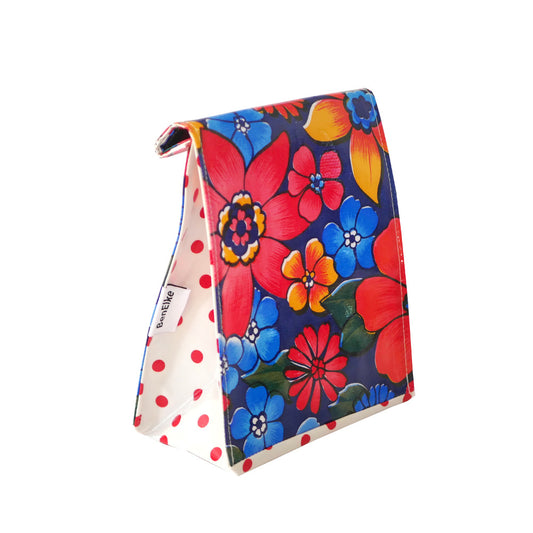 Raining Flower Black Lunch Bag