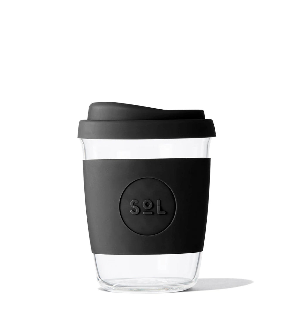 4oz Handblown Glass Reusable Cup - Basalt Black