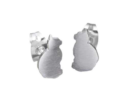 Cat Studs - Matte Silver