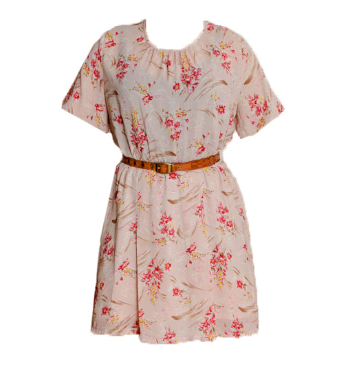 Vintage Dusty Pink Floral Dress